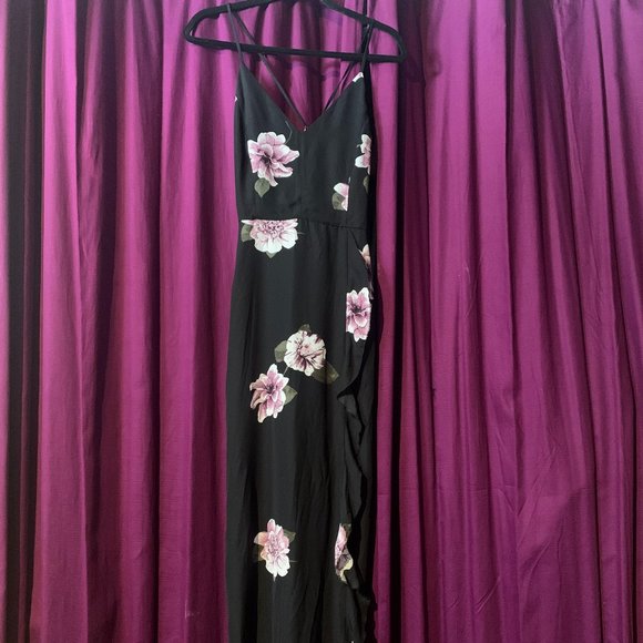 Dynamite Floral Chiffon Dress - Picture 1 of 5